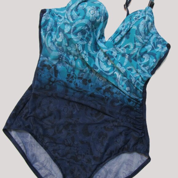 Swimsuit Siren Draped Underwire Look 10 Lbs Lighter in 10 Seconds - Picture 2 of 15